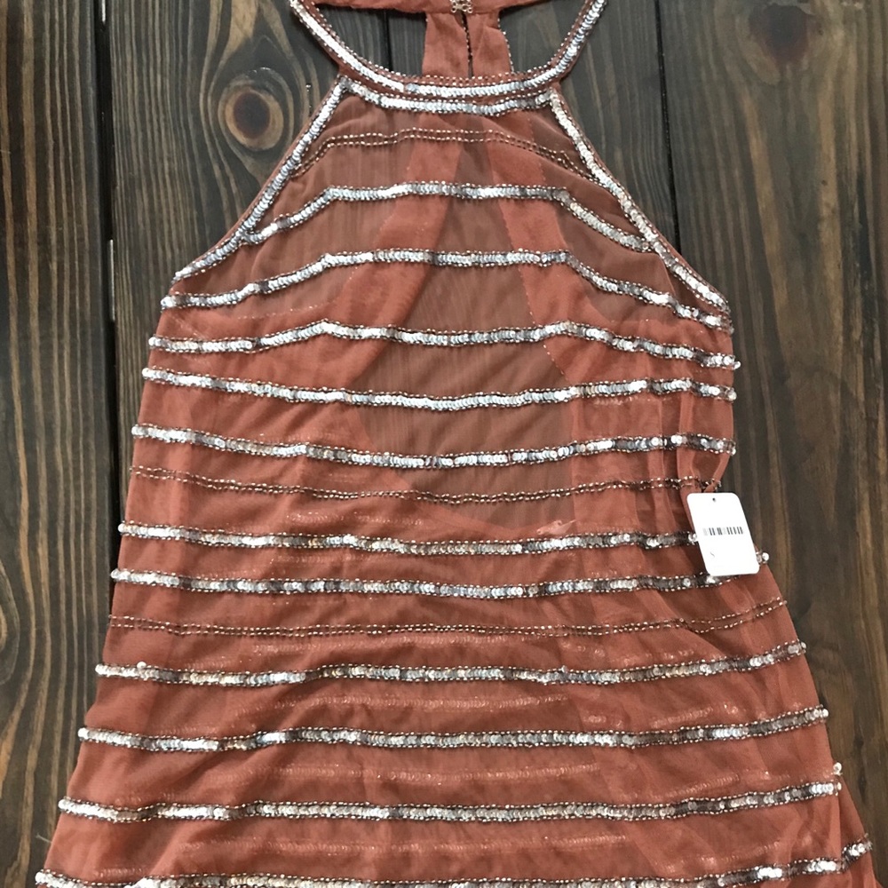 Free People sheer sequined/beaded dress